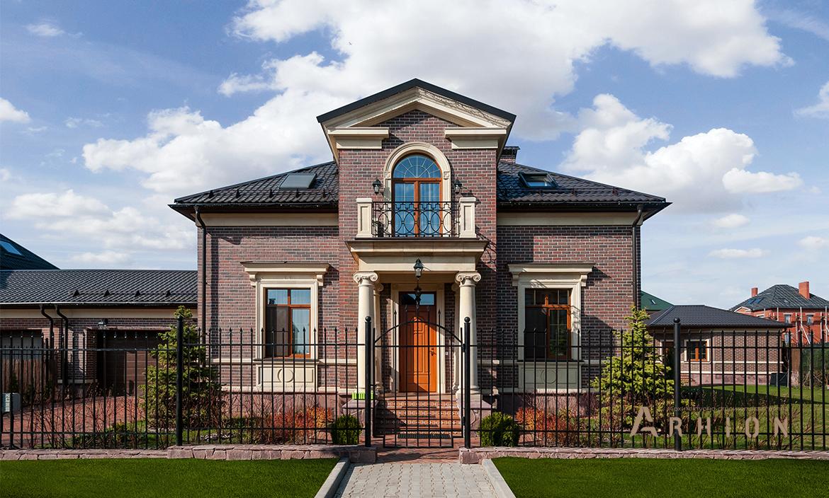 5. Проект одноэтажного дома в классическом стиле с плоской кровлей , an-1, площадью - 225 кв c мансардой, терассой